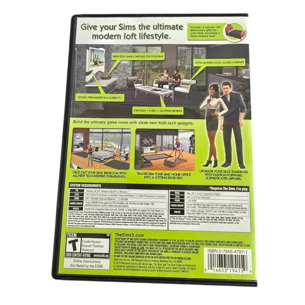 The Sims 3: High-End Loft Stuff for PC (Windows/Mac, 2010) CIB Complete!